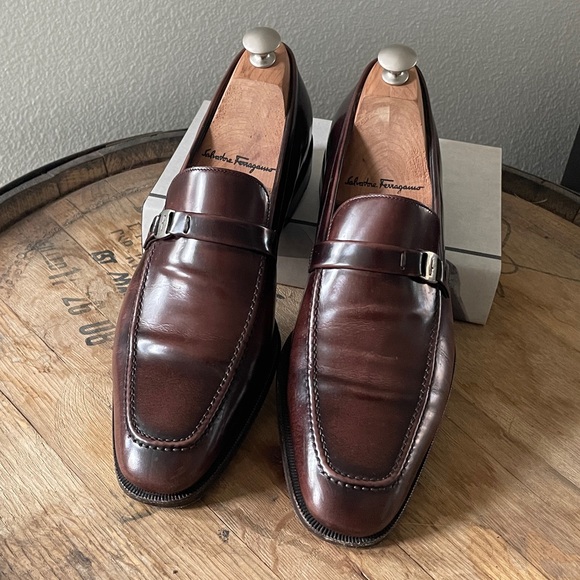 Ferragamo Men’s Slip-On Loafers - Dark Brown, Size 8D - Picture 3 of 12